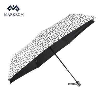 China Traditional Black Anti-UV Coating Compact Folding Travel Umbrella for sale