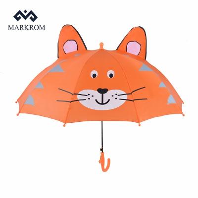 China Contemporary Kids Cardboard Tiger Umbrella Safe Open Straight Umbrella for sale