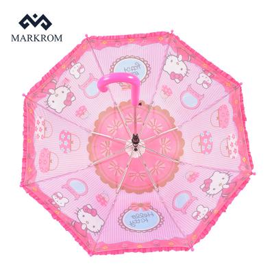 China 2022 Hot Selling Traditional Cat Pattern Printing Cute Children's Red Umbrella for sale