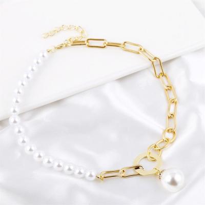 China Hot Selling High Quality Pearl INS Necklace Women All-match Pendant Style Big Pearl Necklace Pearl Pearl Chain Necklace for sale