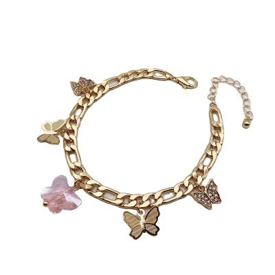 China Fade Gold Bracelet Women Decorative Accessories High Quality Butterfly Pendant Bracelet Bangle for sale