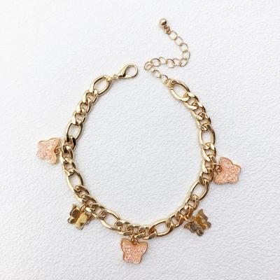 China High quality fashion hot selling jewelry with butterfly jewelry decoration ladies bracelet dangling anklet chain for sale