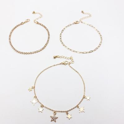 China Simple high quality design style ladies anklet chain fashion gold plated new star jewelry anklet small for sale