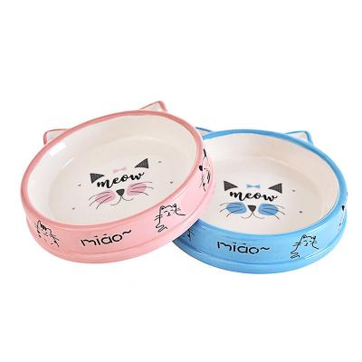 China Sustainable The new listing Durable Ceramic Pet Dog Bowl Feeder For Dogs And Cats Round Pet Ceramic Feeder Dog Food Bowl for sale