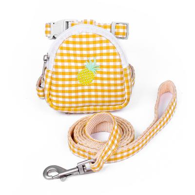 China Thoughtful factory sale2022 fashion direct pet tether plaid fruit dog harness and leash set for sale