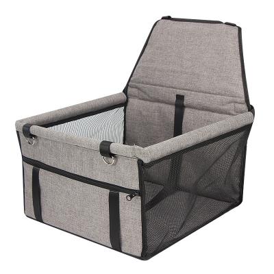 China Wholesale Stored Pet Travel Look Out Stable Seat Cat Seat Belt Travel Cage Dog Carrier Portable Breathable Bag With Car Booster for sale