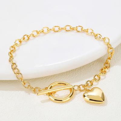 China FASHIONABLE high quality gold plated heart shaped jewelry for dear lover and girls gifts bracelet 2022 for sale