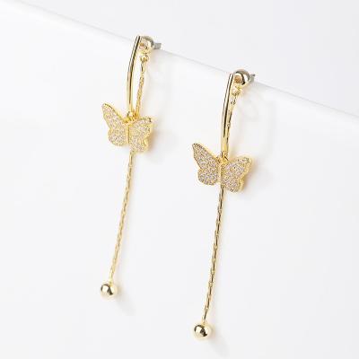 China CIA New Fashion Earrings Cute High Quality Copper Gold Plated Clip On Earrings Butterfly Earrings for sale