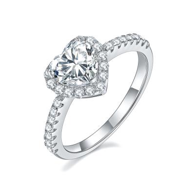 China New CLASSIC Trendy White Gold Plated 925 Sterling Silver High Quality Moissanite Engagement Rings for sale