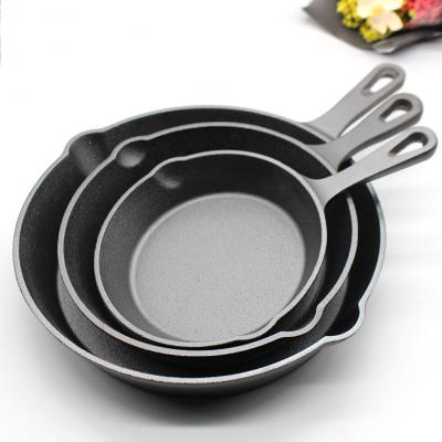 China Viable Wholesale Cast Iron Mini Large Size Pre-Seasoned Fried Steak Pancakes Pan Skillet for sale