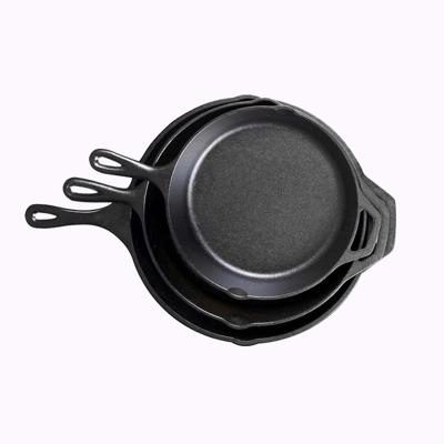 China Small Viable Outdoor Camping Nonstick Cast Iron Frying Pan Skillet With Pre-Seasoned Coating for sale