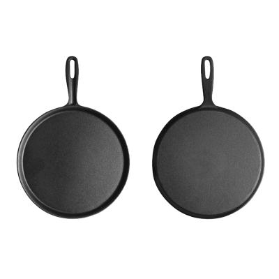 China Sustainable Fast Delivery Pre-Seasoned Custom Cast Iron Round Pan Frying Pan For Pancakes for sale