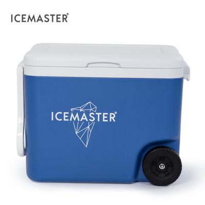 China IceMaster Day Series 45L Insulated Rolled Cooler Large Capacity Mobile Cooler Camping Picnic Lunch Box Food Storage Hard Work Cooler Box for sale