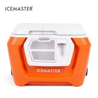 China IceMaster 54L Insulated Multifunctional Wheeled Cooler with High Speed ​​Blender Built-in Speaker Dishes and Utensils Hard Cooler Box for sale