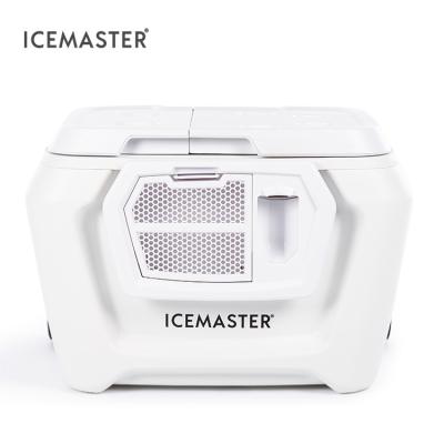 China IceMaster 54L High Performance Insulated Beverage Food Rolled Large Capacity Cooler Handle Telescope Insulation Ice Cooler Hard Box for sale