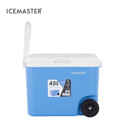 China New Arrival Wheeled High Performance Waterproof PU Foaming Performance Large 45 Liter Cooler Cooler Insulation Storage High Long for sale