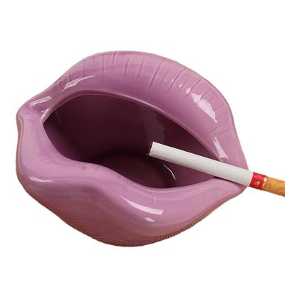 China HOT original ceramic smoking ashtray, creative design ashtray fashion lip ashtray patented products/ for sale