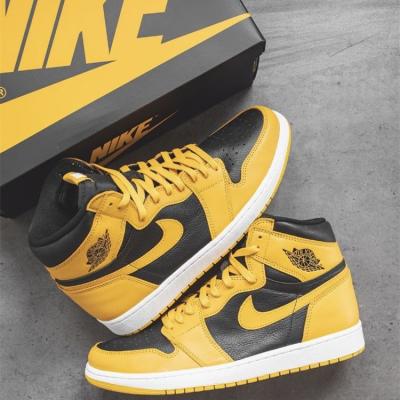 China Cushioning New Yellow Black Nike Air Jordan 1 Basketball Shoes Fashionable Retro High AJ1 Brand Sports Casual Outdoor Fashion Nike Shoes for sale