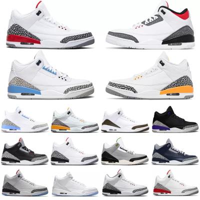 China Original 1:1 Shoes Train Custom Men's Aire 3 Cement Aire 3 Jordan Shoes Custom Men's Gray Court Purple Varsity Royal Cool Runner Trainers Unc for sale