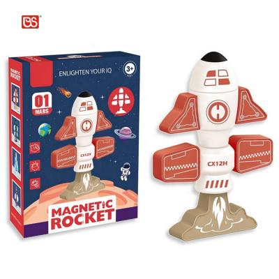 China Toy Magnetic Rocket Toys Preschool DIY Stacking Blocks Building Toys Interesting Gift For Children 201007235 for sale