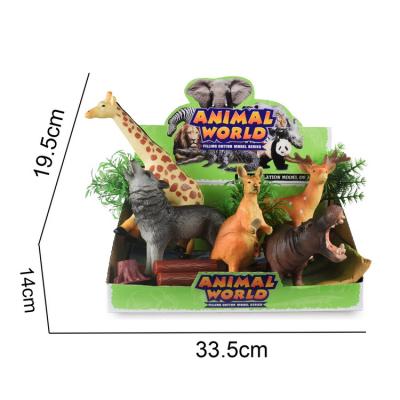 China New animal model Series 3 Designs Animal World cotton model filling stuffed children's toys for children with the mat for sale