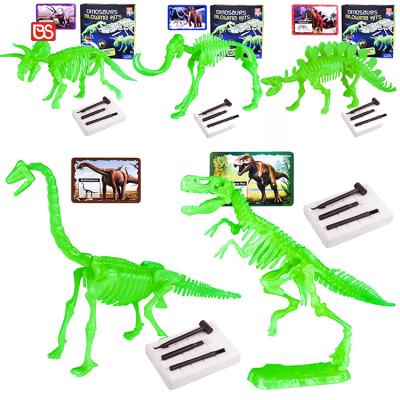 China Noctilucent Archeology Tyrannosaurus Rex Kit Glowing Skeleton 200400374 Educational Dinosaur Game In 3d Set Kit for sale