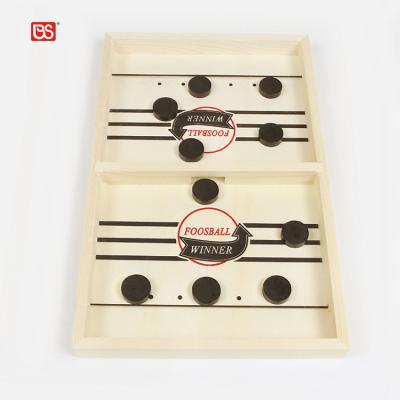 China Wooden Battle Wooden Desktop Board Game Hockey Sling Puck Game For Family Foosball Quick Play Amazon Toy for sale