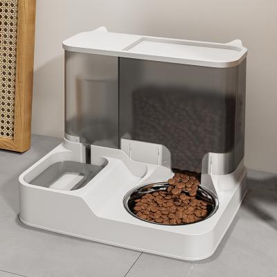 China New Style Automatic Pet Water Food Feeding Double Bowl Water Drink Dispenser Pet Feeder And Drinker Pet Water Bowl for sale