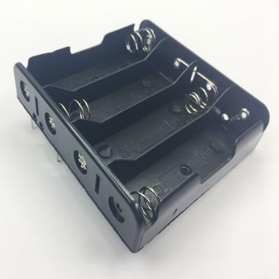 China Black pp 3.7v 4 cell custom 18650 battery holder Li-ion power storage box with wire leads for 18650*4 lithium battery for sale