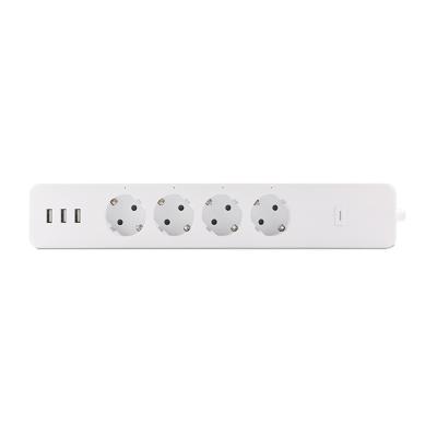 China EU 16A 4 Way Smart Power Strip with USB Sub-control Power Metering for sale