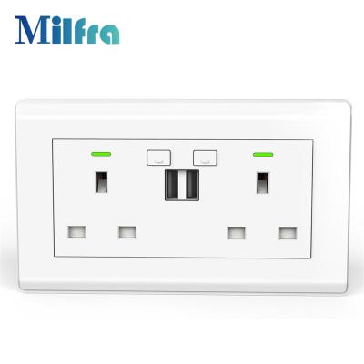 China UK Smart Wall Socket With Double USB for sale