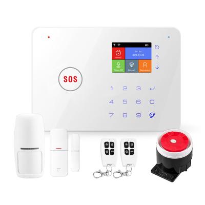 China Intelligent Wireless Wifi/gsm Alarm System Sms Smart Kit Tft Display Burglarly Fire Gas Alarm Family Alarm Security for sale