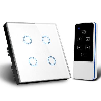 China 4 Gang Smart Light Switch Uk Smart Touch Wall Switch With Google&Alexa for sale