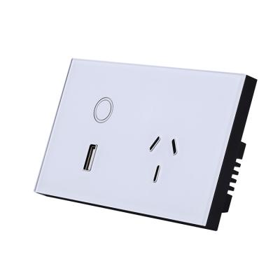 China Smart Home Socket SAA Certificate Tuya Phone App Remote Smart Life Wifi Usb Us Inwall Smart Wall Socket With Switch for sale