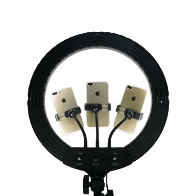 China Dimmable Studio Makeup LED Ring Light 18 inch PORTABLE Photographic LED Ringlight Kit with Tripod Stand for sale