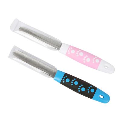 China Viable Stainless Steel Cat Nail Files With Anti-Slip Handle Double Sided Dog Pet Nail Filer For Dogs Cats Kitten Rabbit Grooming Tool for sale