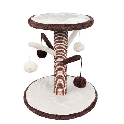 China Cat Scratchers Post Viable for Cats Indoor Sisal with Perch and Play Kitten Scratch Post for Small Cats with Catnip Balls Plush Covered for sale