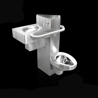 China Wholesale Hidden Toilet One Piece Cistern Stainless Steel Disabled Toilet And Sink Combination Bathroom Toilet for sale