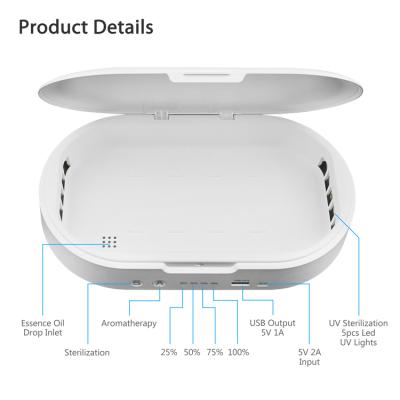 China Cell Phone UV Box UV Light Kill Bacteria Sterilizer Wireless Sterilizer Box With Automatic Switch To Protect Eyes hj ST803-With Wireless Charger for sale