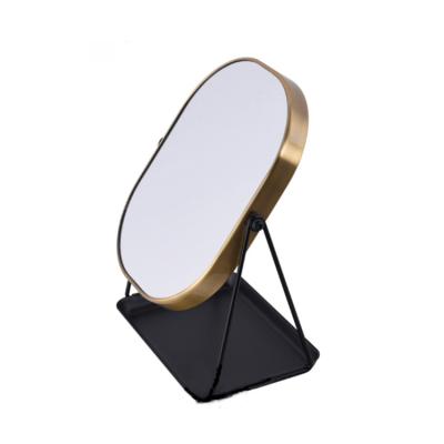 China Hot Selling Magnifying Makeup Mirror Double Sided Double Sided Worktop Mirror Cosmetic Mirror With Square Tray for sale