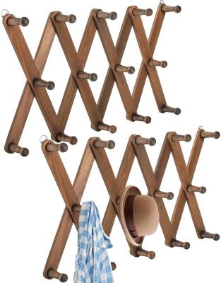 China Vintage Expandable Accordion Peg Wooden Coat Rack (Other) 2 Pack Adjustable Cup Holder Coffee Wall for sale