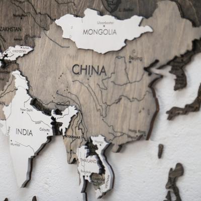 China Wooden World Map Africa Decor World Map Travel Map Rustic Home Housewarming Gift for sale