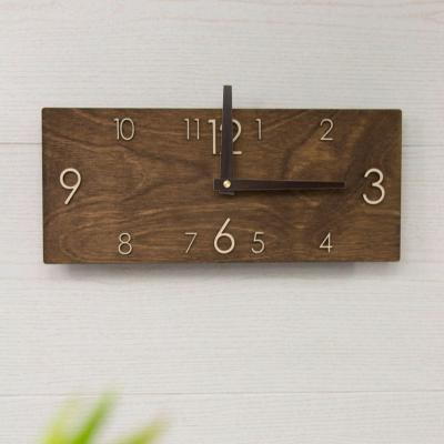 China Rectangular Shape Radio Dark Brown Outstanding Wood Stain Wall Clock for sale