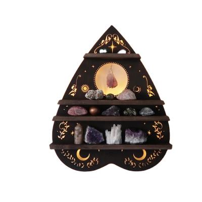 China Crystal Display Wooden Light Up Shelf Lamp Planchette Crystal Shelf Storage for sale