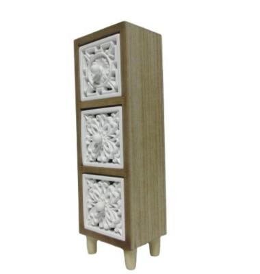 China Sustainable Home Decor Wooden Living Room Small Storage Cabinet 3 Drawer Te koop