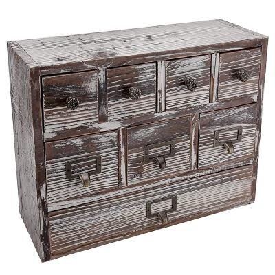 Китай Small PANEL Storage Antique Weathered Brown Color Bleached Original Wood Cabinet For Jewelry продается