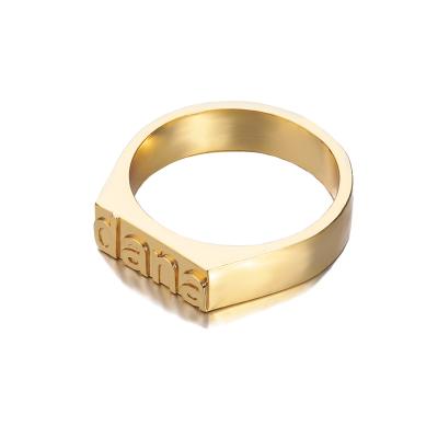 China FASHIONABLE Custom Personalized Name Ring Custom Rings Jewelry For Man Women 18k Gold Stainless Steel Name Ring for sale