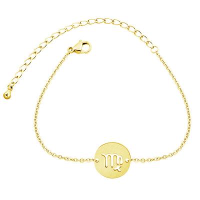 China Wholesale CLASSIC 18k Gold Plated Stainless Steel 12 Zodiac Sign Charm Bracelet For Women for sale