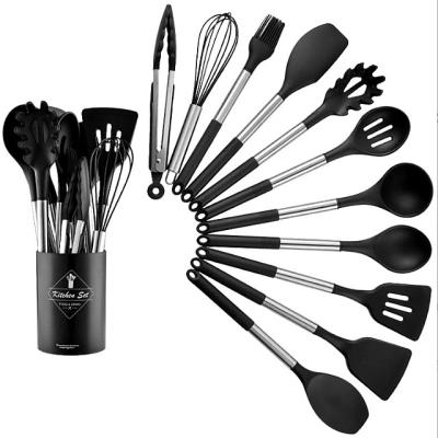 China Sustainable 11 Pcs / Set Home Silicone Kitchen Accessories Cooking Tool Kit Silicone Kitchen Utensils for sale