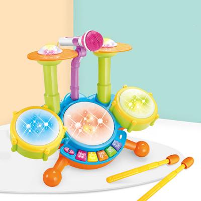 China Plastic Kid Toy Gifts Multifunctional Children Toy Drum Kit Baby Early Education Toys Cool Music Drum Percussion Instrument for sale